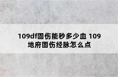 109df固伤能秒多少血 109地府固伤经脉怎么点